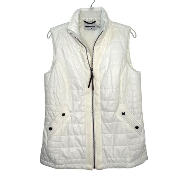 Guideboat Co. Ply the Waters White Puffer Vest Womens Size XS Sailing Coastal - Picture 1 of 9